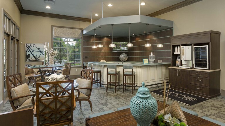 Resident lounge with gourmet coffee bar