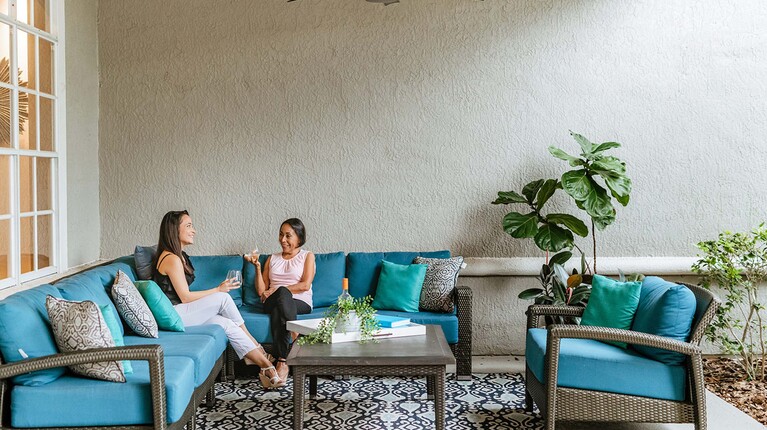Outdoor lounge space
