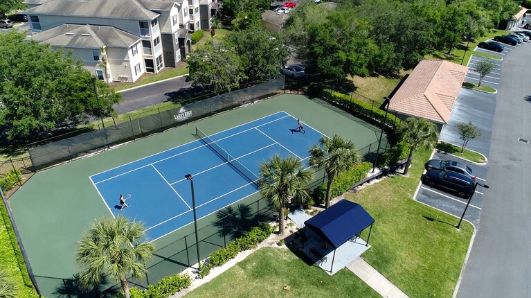 Lighted tennis court