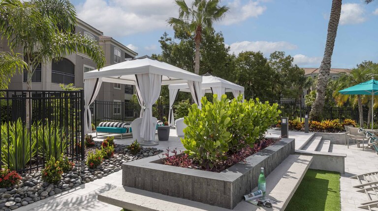 Poolside cabanas