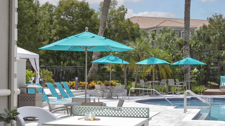 Poolside ping pong table
