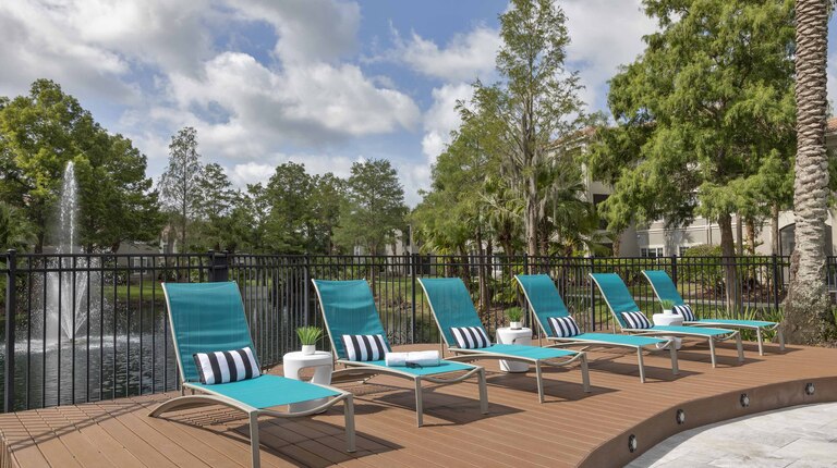 Poolside lounge chairs